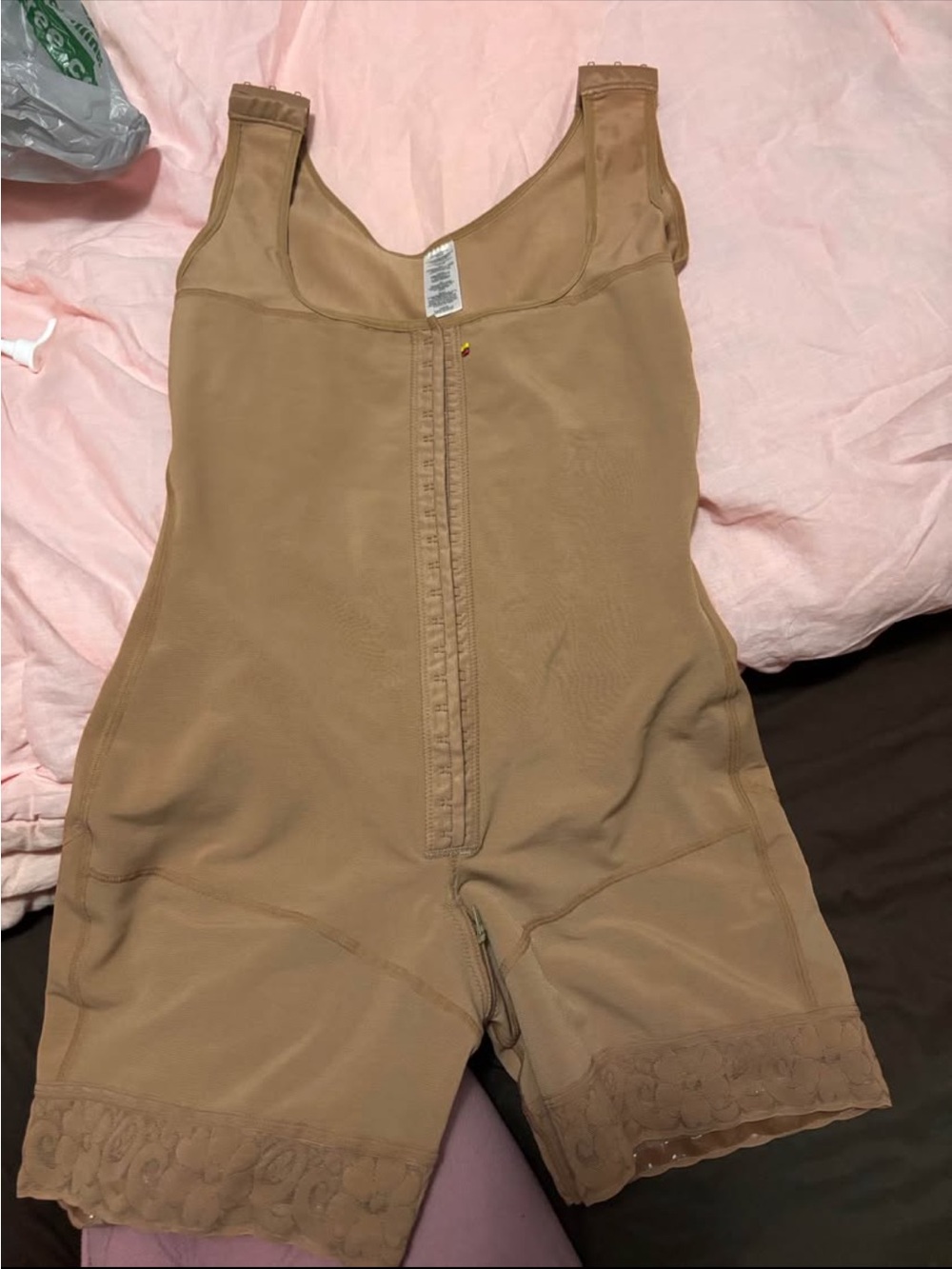 Beige Shapewear Bodysuit - Front Hook Closure